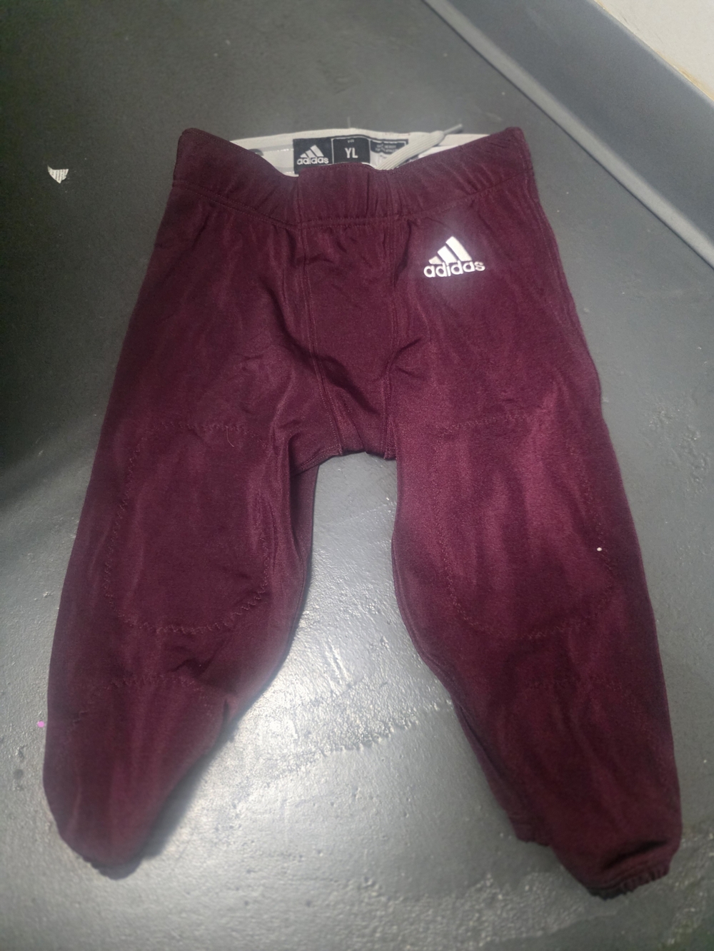 adidas Kids Maroon Padded Football Pants